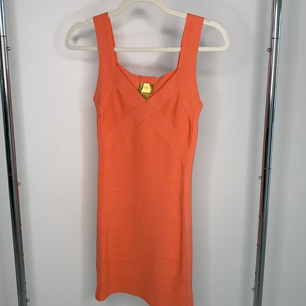 H&M coral bandage dress.